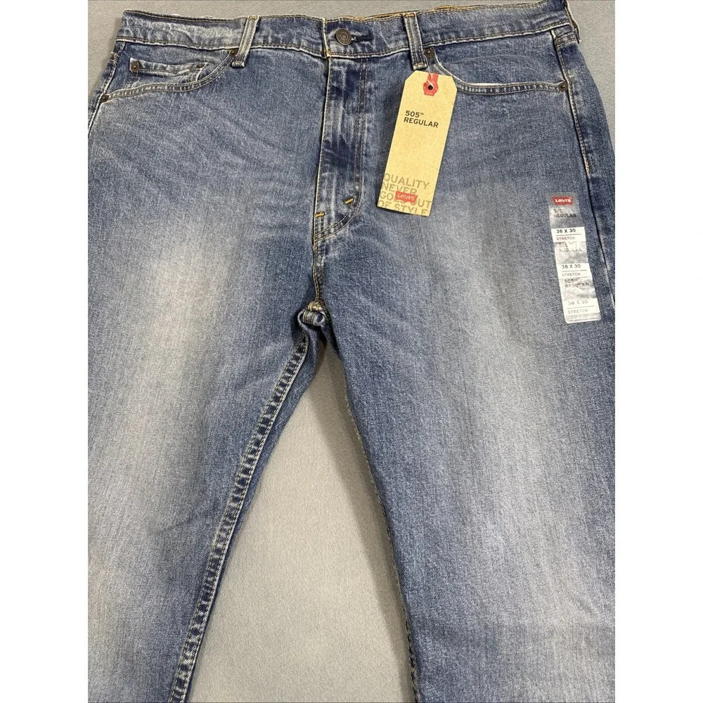 JEANS STRAIGHT LEVI 505 MEN 38X30 Regular Fit NWT